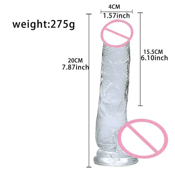 Clear TPE dildo with vibrant colors, realistic design, bedroom accessories for intimate play
